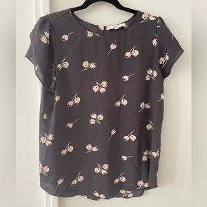 Loft Cherry Flutter Sleeve Top